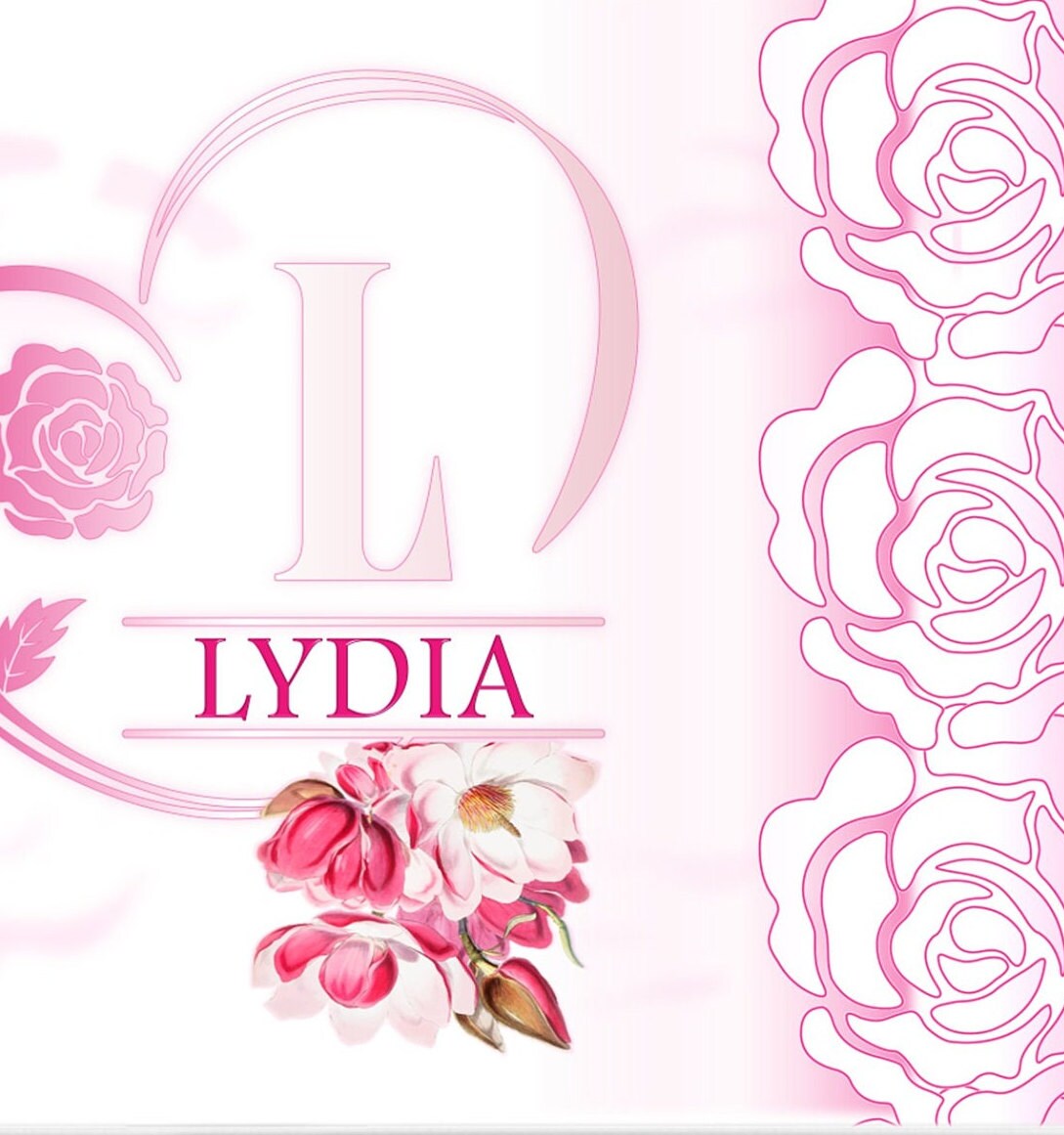 LYDIA Bible Girl Name, Biblical Name Wall Art Decor. Initial Baby Name