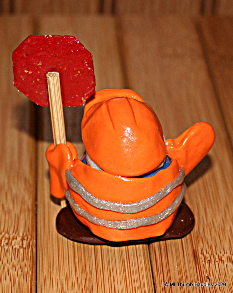 Road Construction Season Gnome Clay Creation Villager Etsy