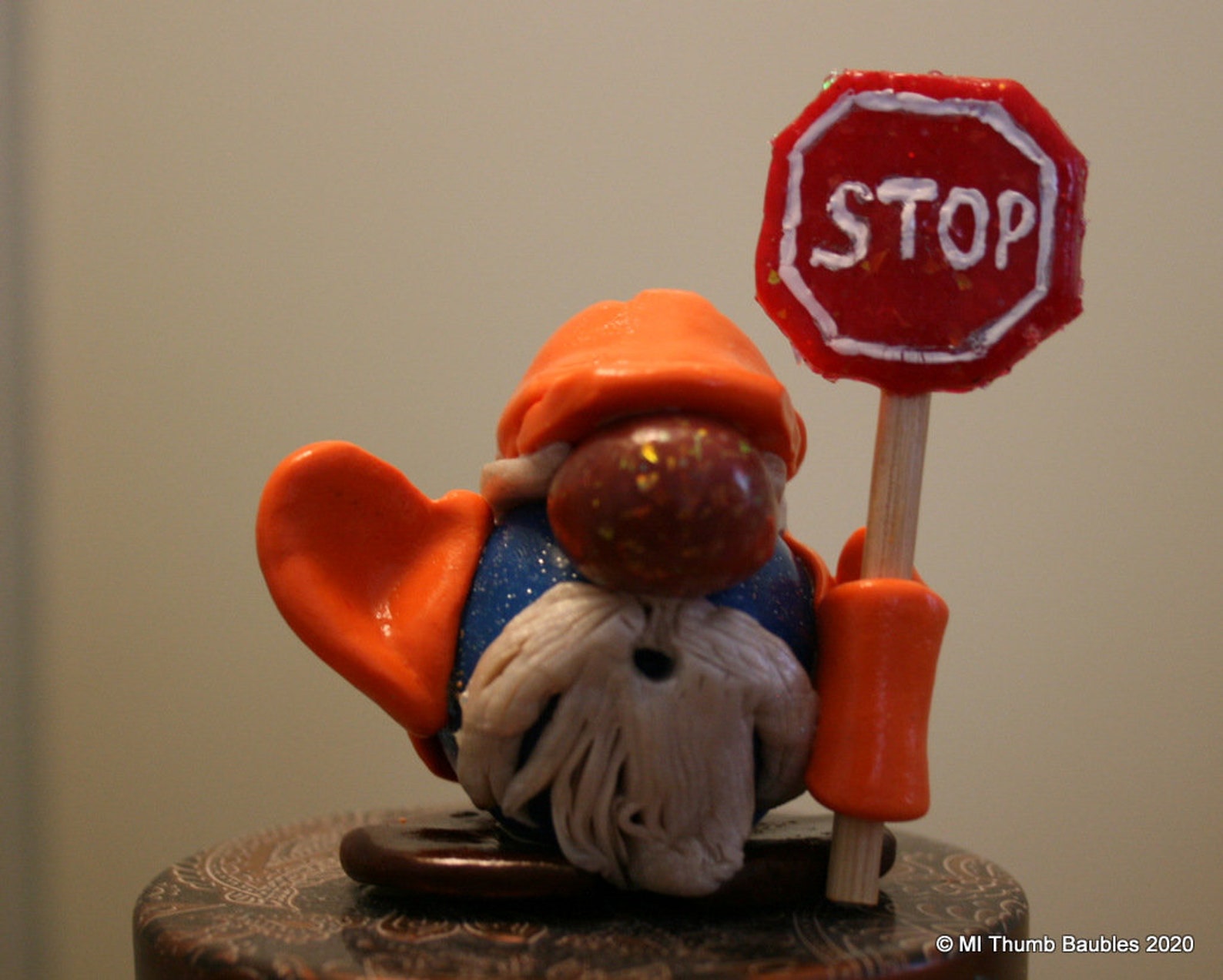 Road Construction Season Gnome Clay Creation Villager Etsy