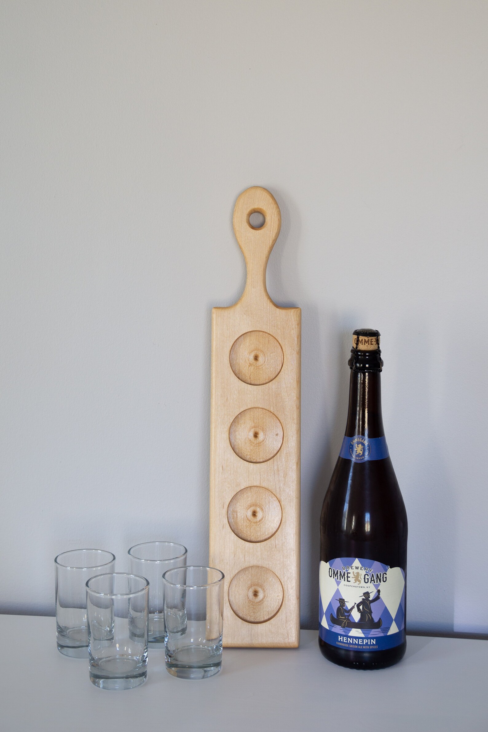 Drink Flight / Beer Flight Paddle With Glasses Included Etsy