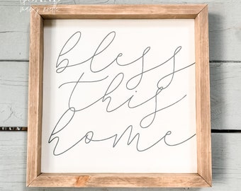 Bless This Home | 12x12" Handmade Wooden Sign