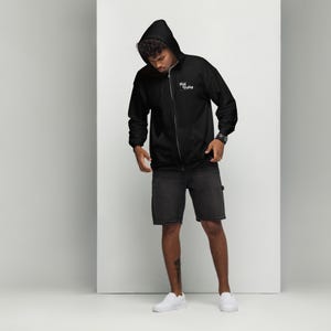 Hill Valley Stamp | White | Unisex heavy blend zip hoodie