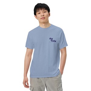Hill Valley Stamp Shirt | Navy | Unisex garment-dyed heavyweight t-shirt