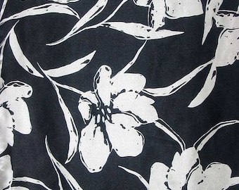 100% Silk CHarmouse Print 592 / black / ivory