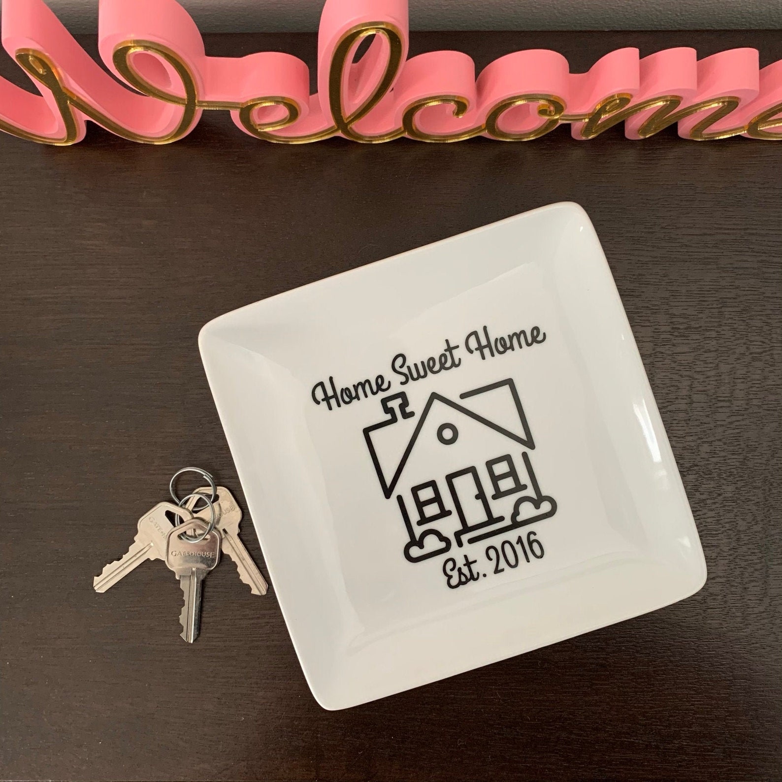 Key Holder Dish Tray Personalized Key Dish Entryway Etsy