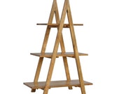 Display Unit, Ladder Style Open Design, Country Style Furniture Collection, Storage Display, Solid Wood Handmade, 3 Different Size Shelves