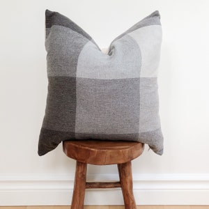 The Carrie l Plaid pillow cover l Cushion Cover l Home Decor l Grey Checkered Pillow Case