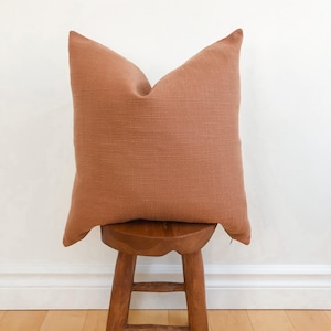 The Carissa l Neutral Throw Pillow l Rust Pillow Cover l 22&quot; Pillow l