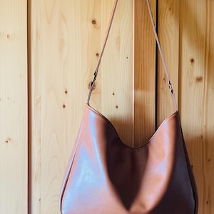 Faux leather hobo bag, slouch bag, shoulder bag