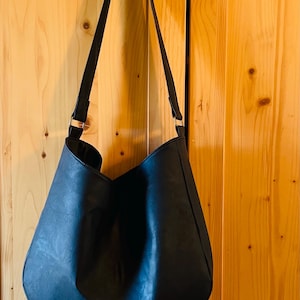 Faux leather hobo bag, slouch bag, shoulder bag
