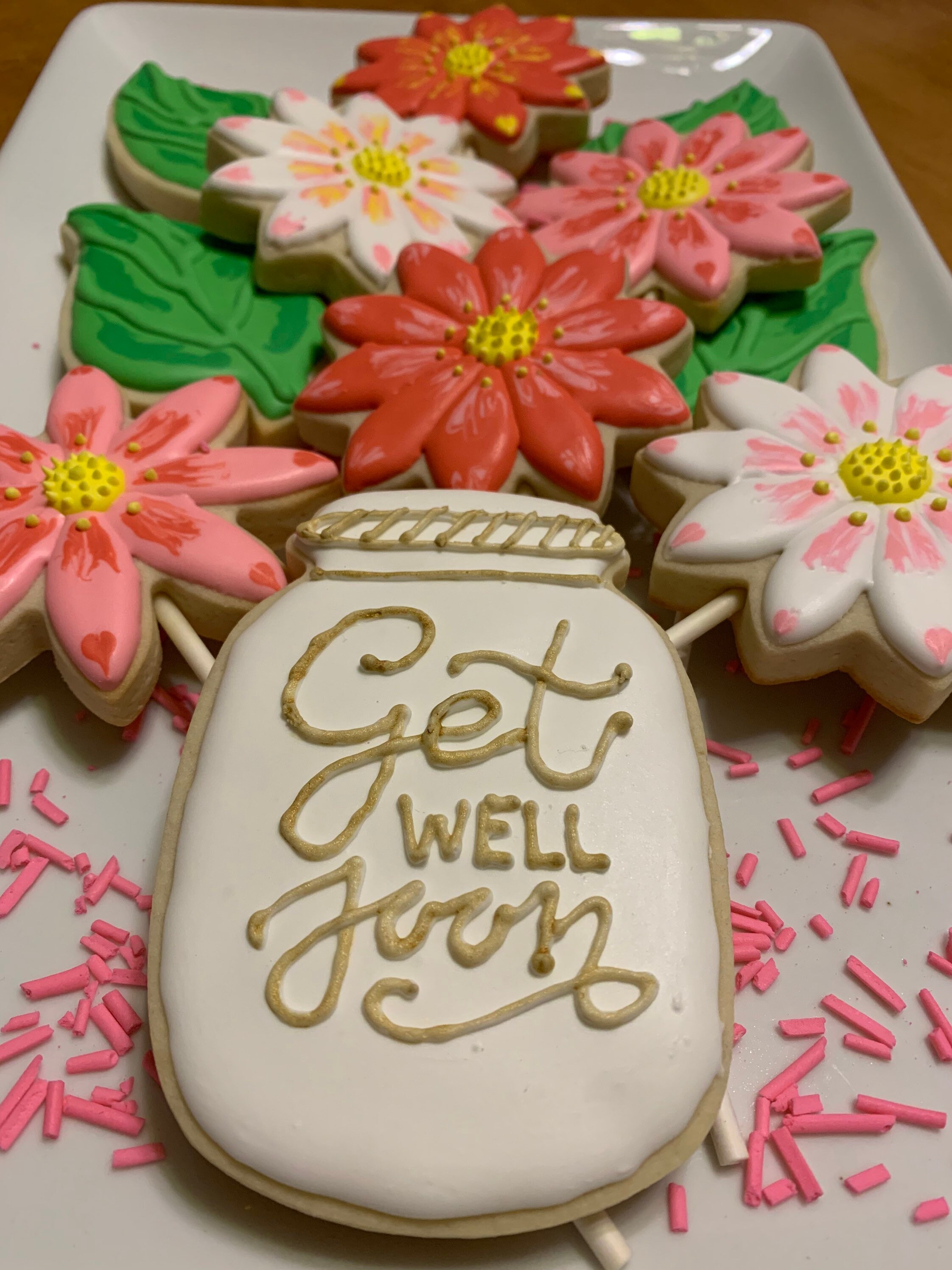 Decorated Get Well Sugar Cookies Etsy