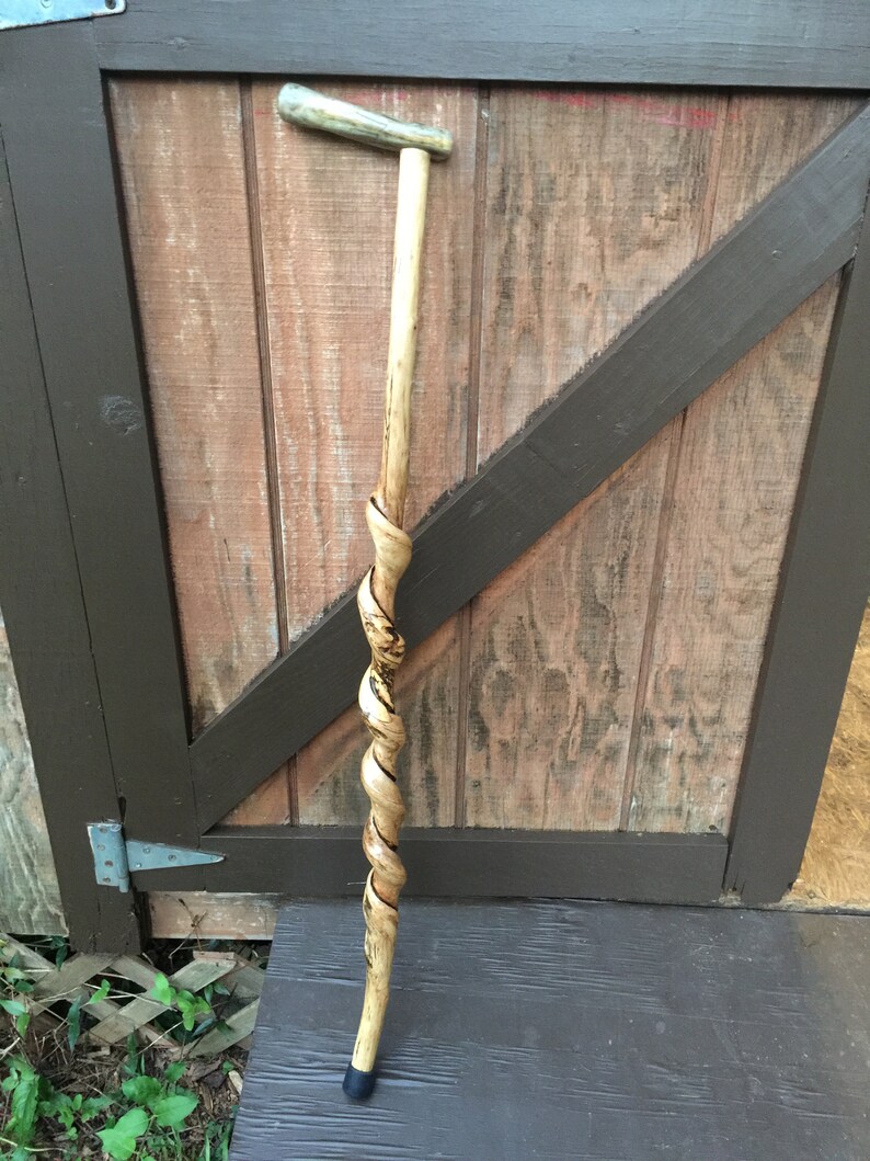 38 1/2 Natural Vine Twisted Cane w/real deer antler stag Etsy