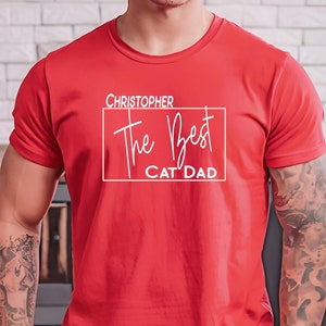 T-shirt papa chat personnalisé : cadeau réconfort personnalisé pour les amoureux des félins avec un nom unique