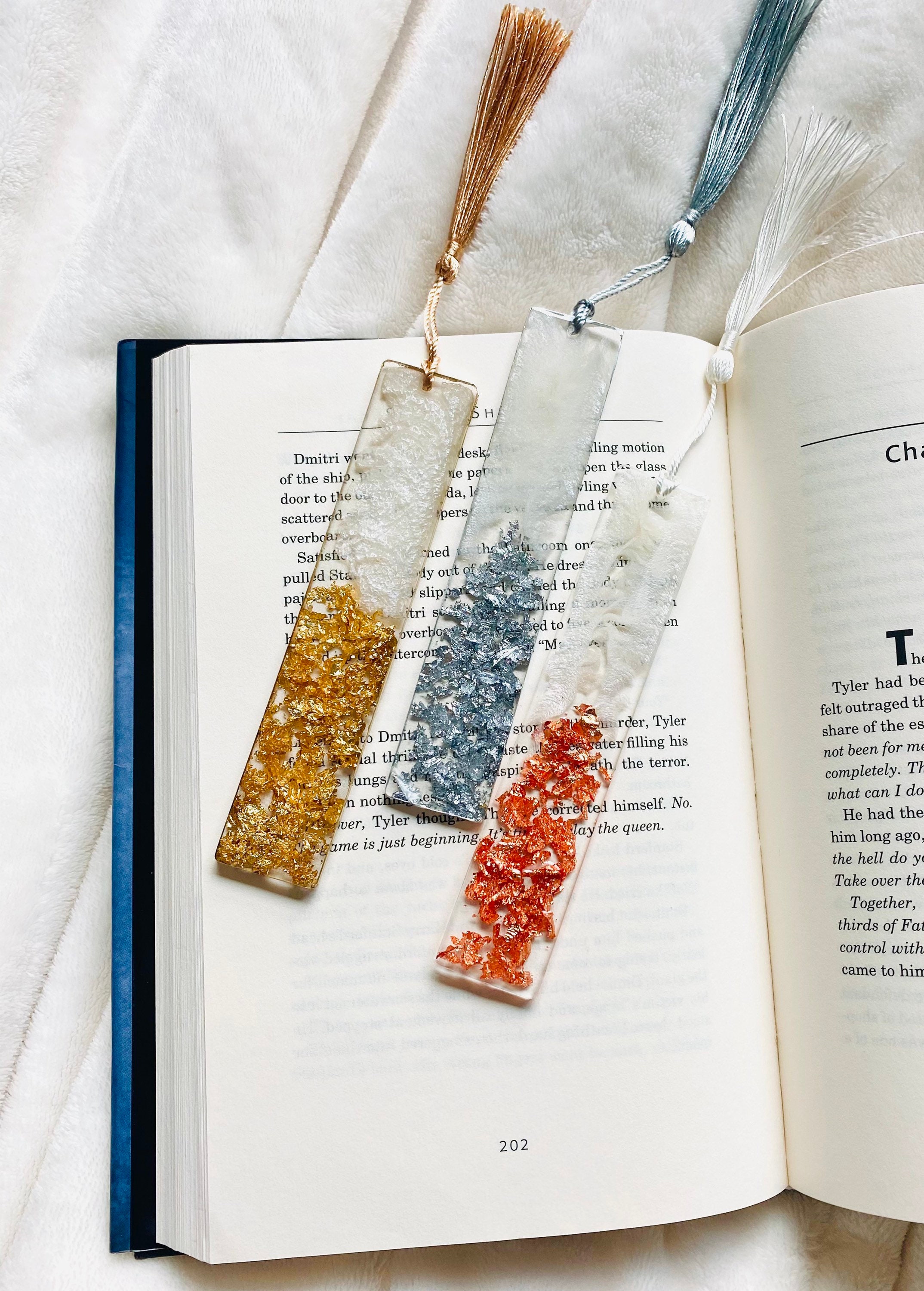 Handmade Resin Bookmark with Tassel Charm PINK Etsy