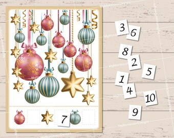 Christmas Counting Mat • Montessori Printable • Educational PDF