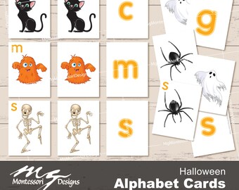 Halloween Alphabet Matching Cards • Beginning Sounds, Montessori Printable (PDF File)