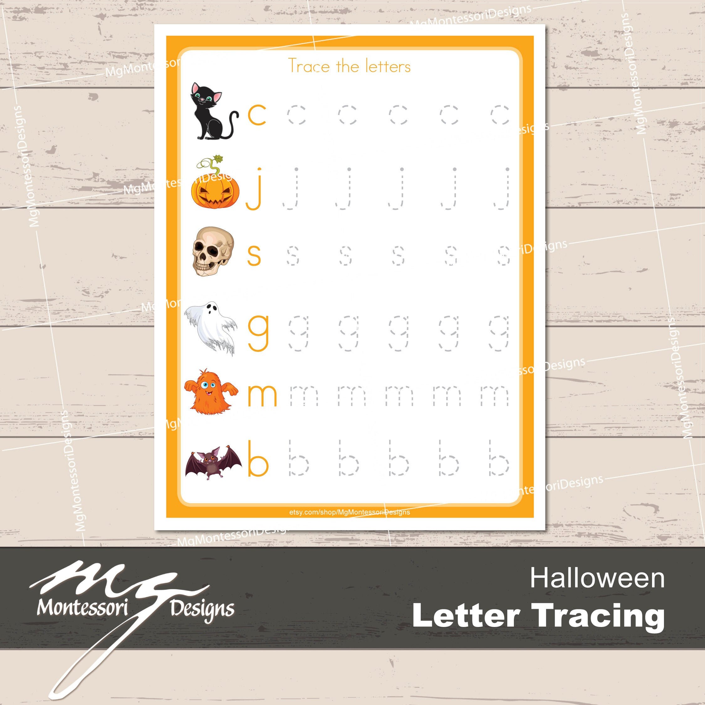 Halloween Letter Tracing Fine Motor Skilss Writing Skills Montessori