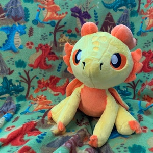 CLEARANCE Torch the Yellow & Orange Floppy Dragon Plushie