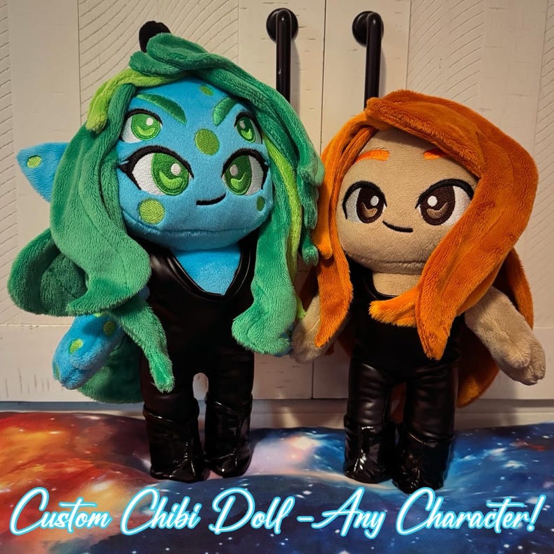 Custom Chibi Doll Plushie with Outfit - Any Character! - 10” image 1
