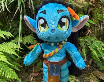 Custom Chibi Avatar Na’vi Character Doll Plushie - 10”