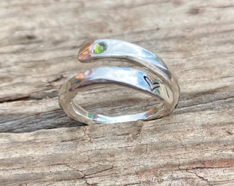 Handmade Sterling Silver Ring with Swarovski Crystal - Personalised Jewelry