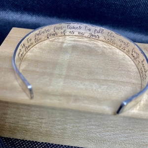 Silver cuff, personalised bracelet, hidden message,  recycled, valentines gift, gift for wife, anniversary gift, birthday, bangle