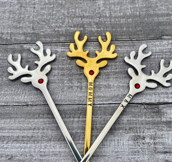 Personalized Reindeer Spoon. Christmas Eve Box Stocking Filler. children’s gift