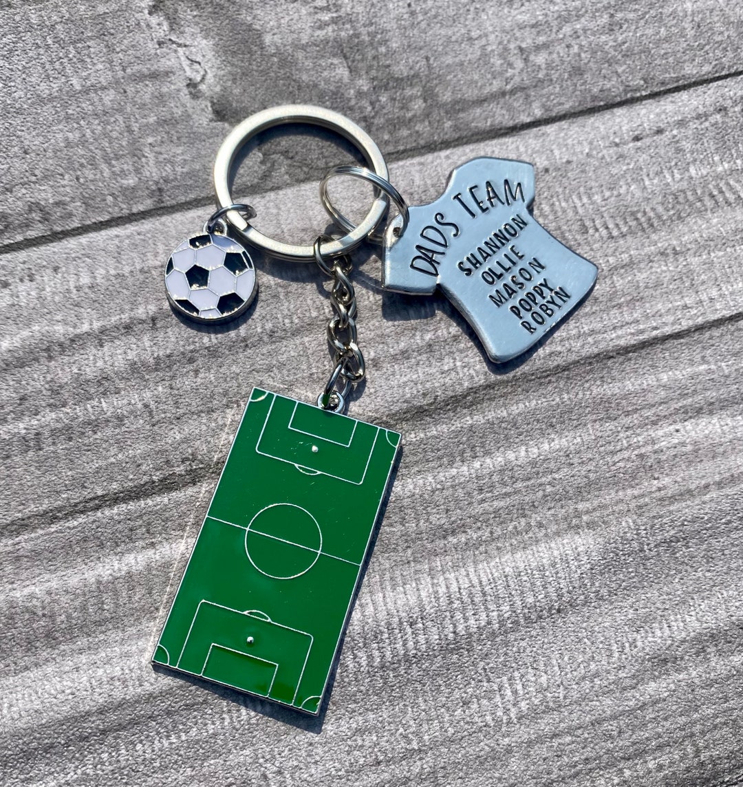 Fathers Day Keyring,personalised Football Gift, Soccer Keychain, Dads