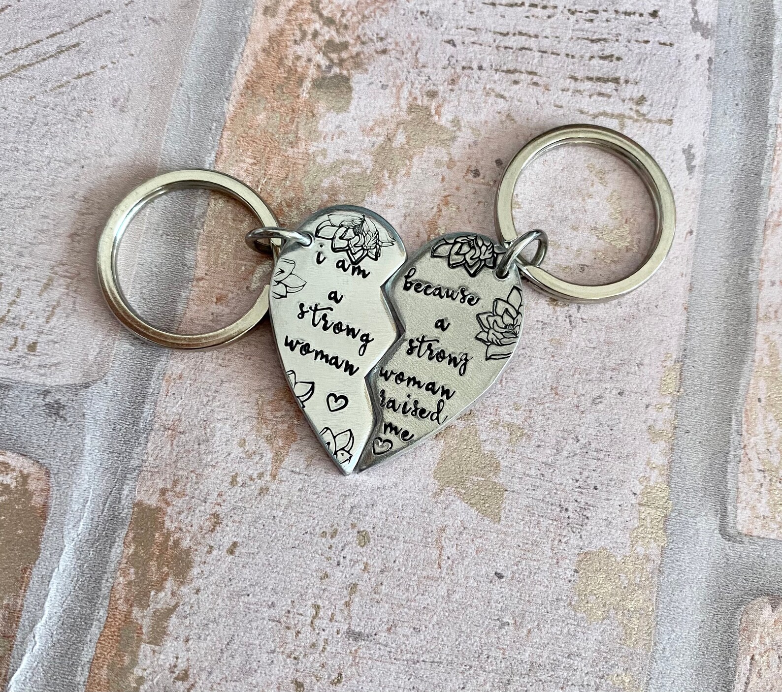 Strong Woman Double Keyring Hand Made Etsy