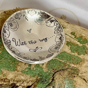 Vide-poches, cadeau de fiançailles, fleurs de mariage, avec cette bague faite main