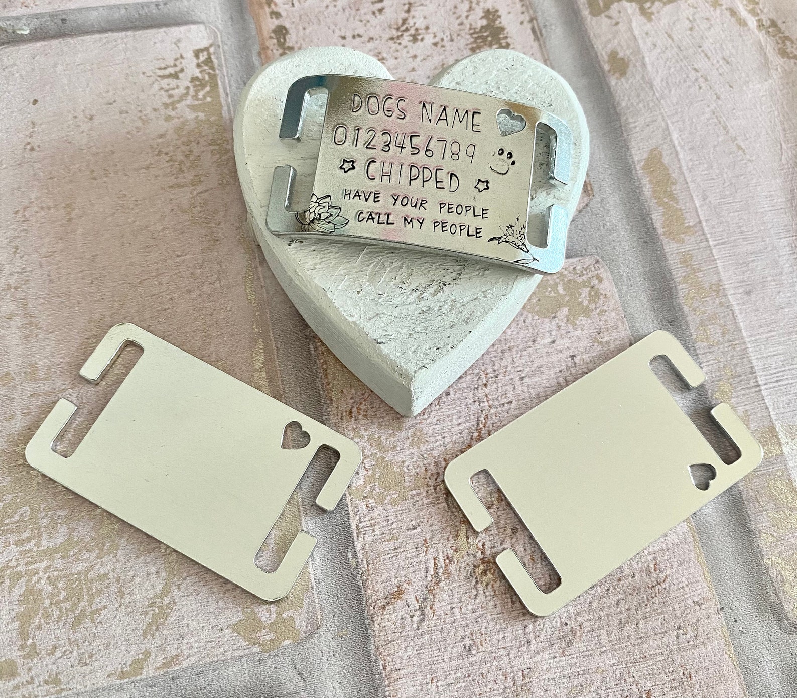 Dog Tag Collar Flat No Catch Hand Made Pet Id Etsy