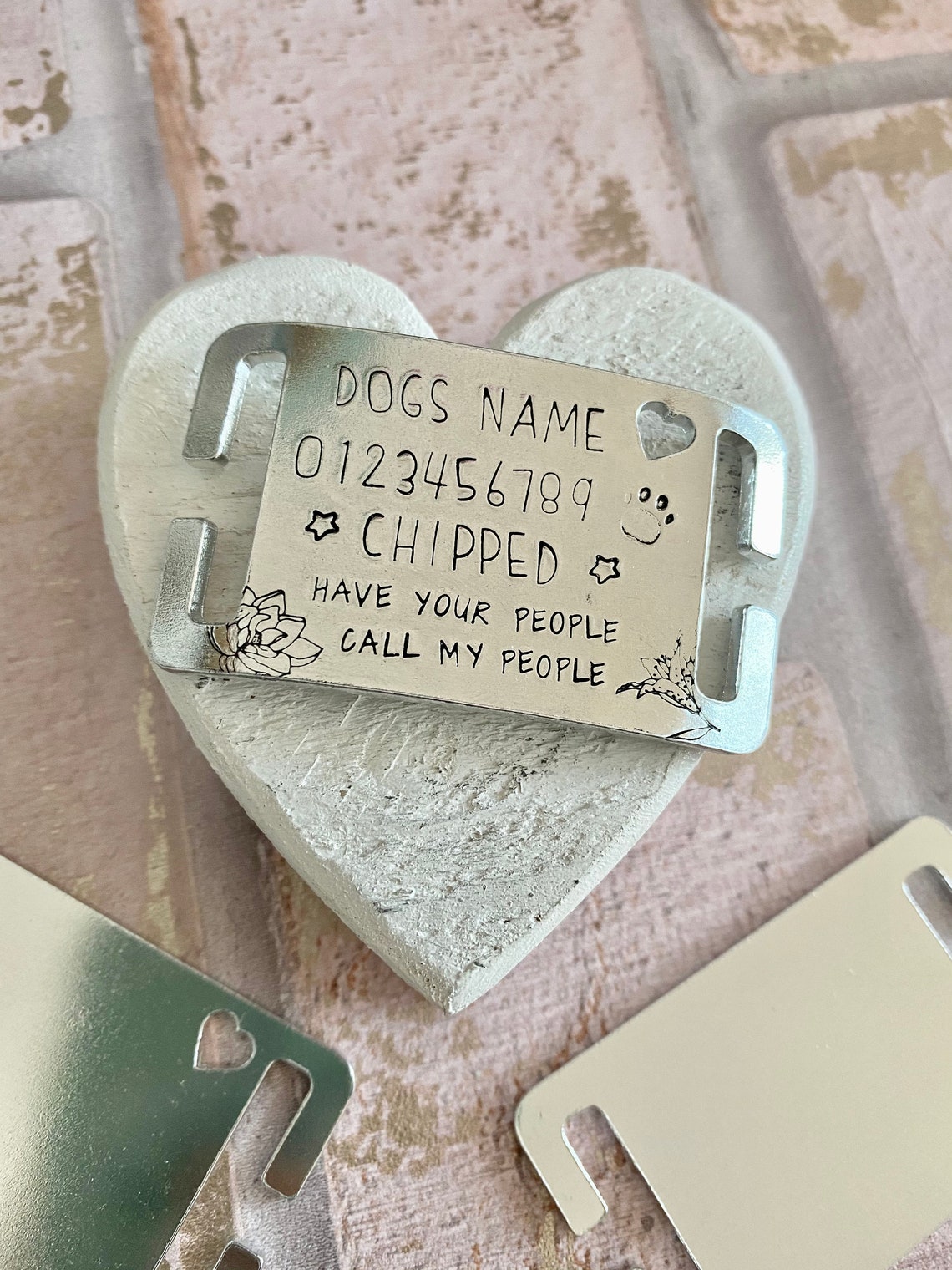 flat collar dog id tags