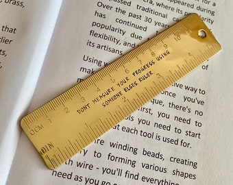 Personalised ruler, metal, brass, ruler, quote, teacher, wood work, any quote