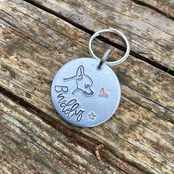 Chihuahua Gift, keyring, dog tag, collar name, fur baby gift bag charm