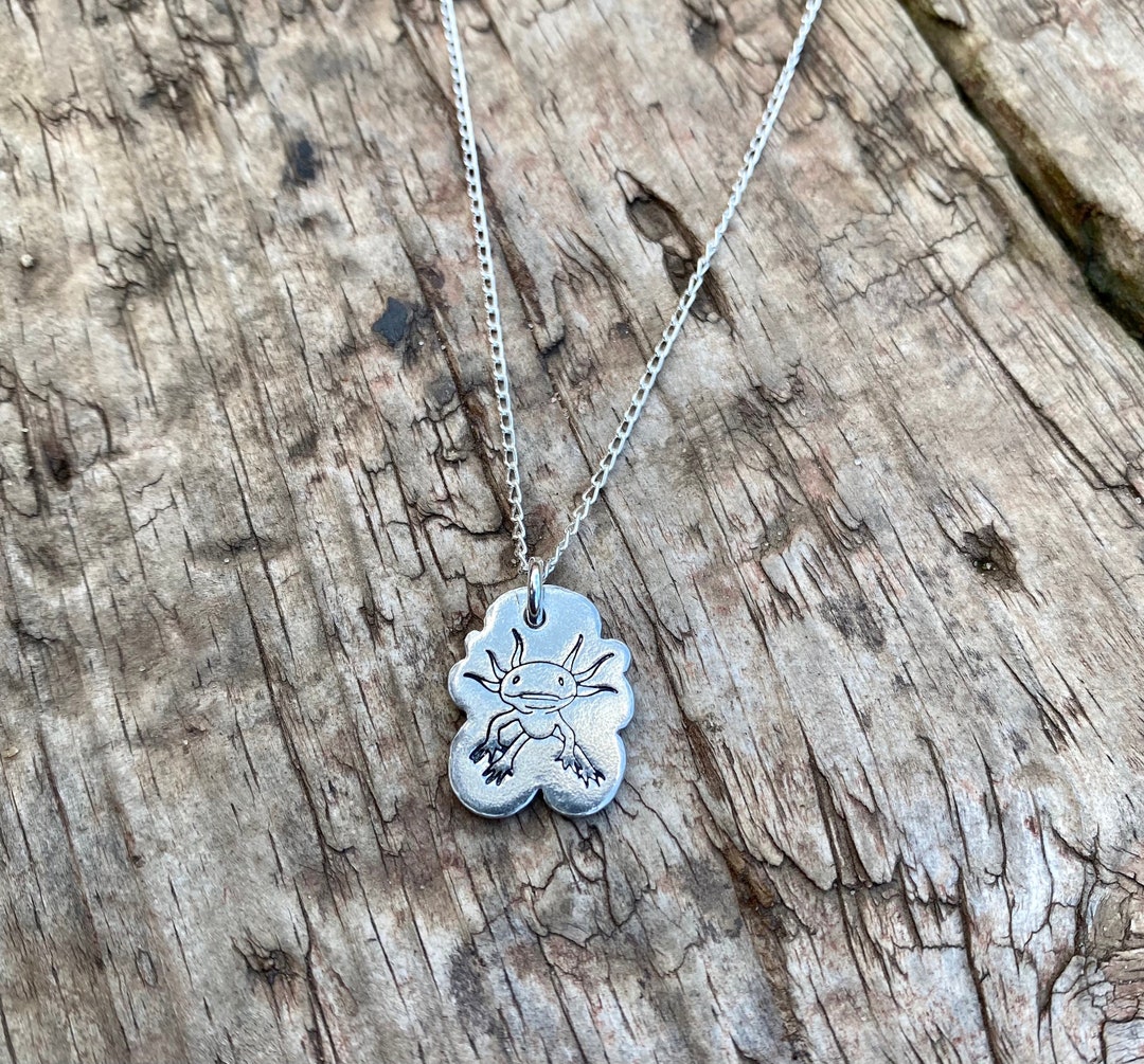 Axolotl Gift, Axolotl Lovers Necklace, Sterling Silver Chain, Hand Made ...