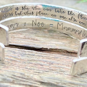 Personalized Sterling Silver Cuff Bracelet: Hand Stamped Hidden Message