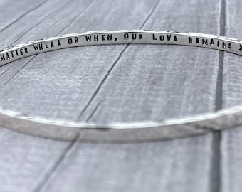 Sterling silver bangle, hidden message, personalised hand made gift for her, custom Mother’s Day gift, 925 silver