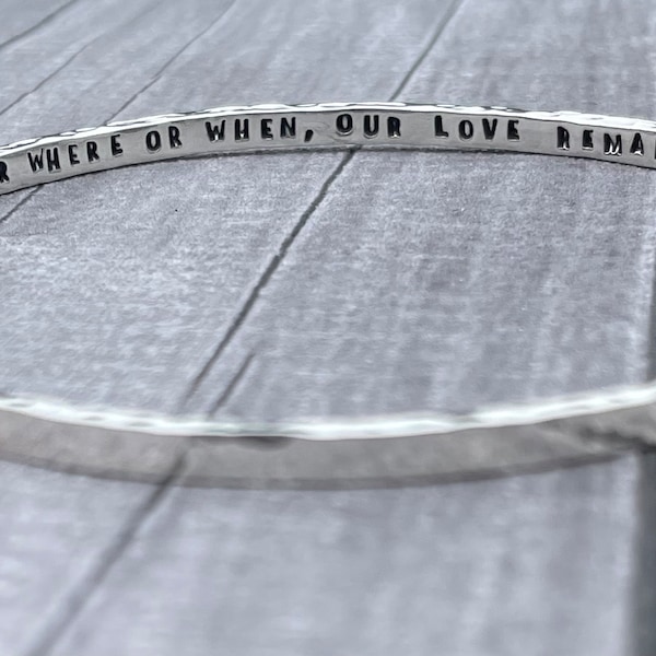 Sterling silver bangle, hidden message, personalised hand made gift for her, custom Mother’s Day gift, 925 silver