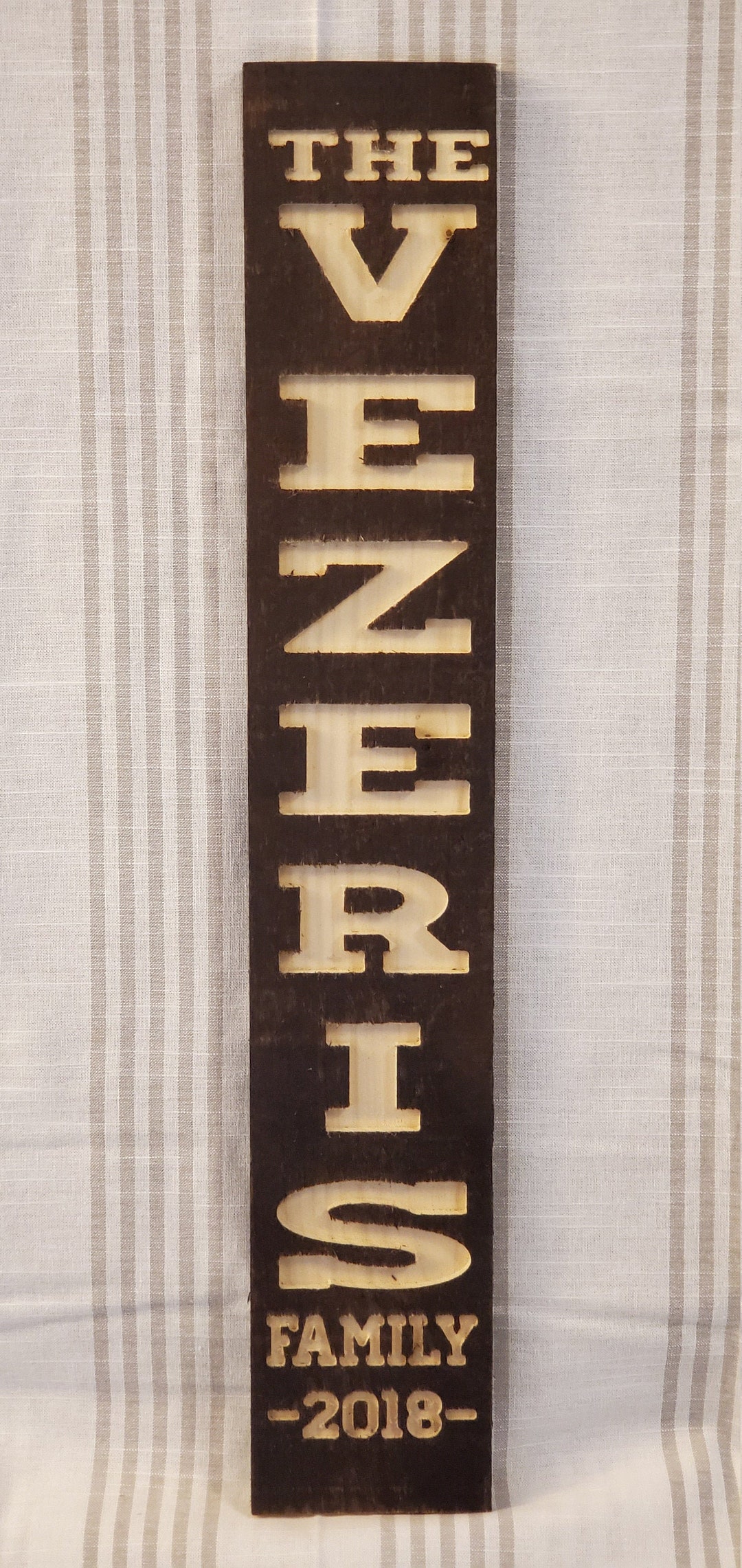 Custom Made Family Name Wall Hanging Signs With Reclaimed Lumber Look