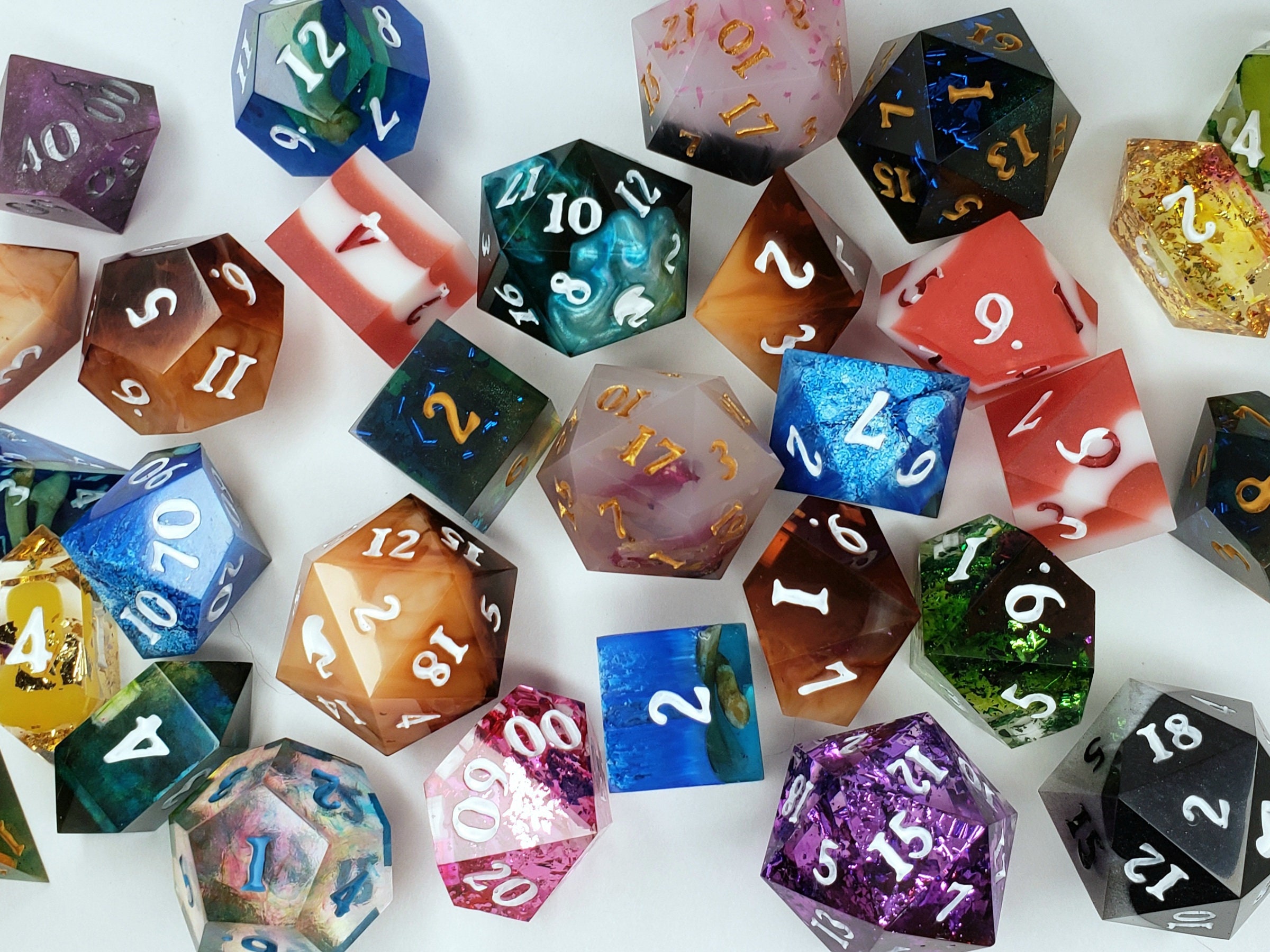 Dice Singles | Single sharp-edge handmade D&D dice