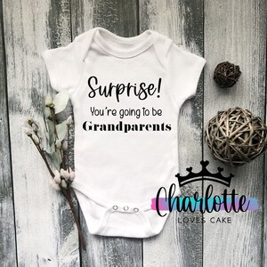 Surprise Grandparents Announcement Vest | New Baby Gift | Personalised Baby Onesie | Newborn Baby | Baby Shower | Gender Reveal