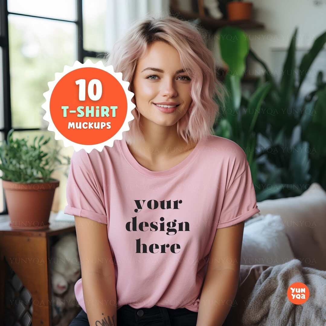 10 Bella & Canvas 3001 Tshirt Mockup Bella Canvas Shirt Tshirt Mock up Styled Stock Photo Summer