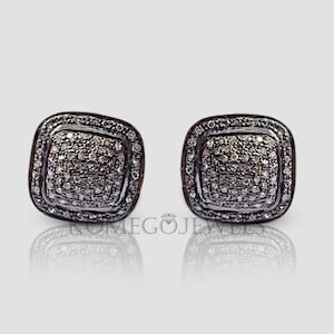 Natural Diamond Earring Minimalist Diamond Pave Earring 925Solid Silver Stud Earring Diamond Pave Earring Tiny Diamond Earrings Gift For Her