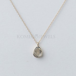 Natural Rose Cut Polki Diamond Pendant Necklace Chain 925 Sterling Silver Pretty Diamond Necklace Classic Diamond Fine Jewelry Gifts For Her