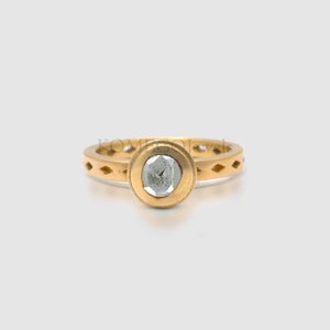 Slice Polki Diamond Ring  Sterling Silver Minimalist Beautiful Ring  Everyday Ring  Victorian Dainty Polki Diamond Wedding Ring Gift For Her