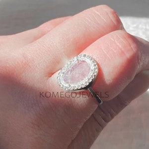 Natural  Polki Diamond Ring Slice Diamond Ring Pave Diamond Ring 925 Sterling Silver Diamond Ring Stackable Ring Perfect Gift For Her