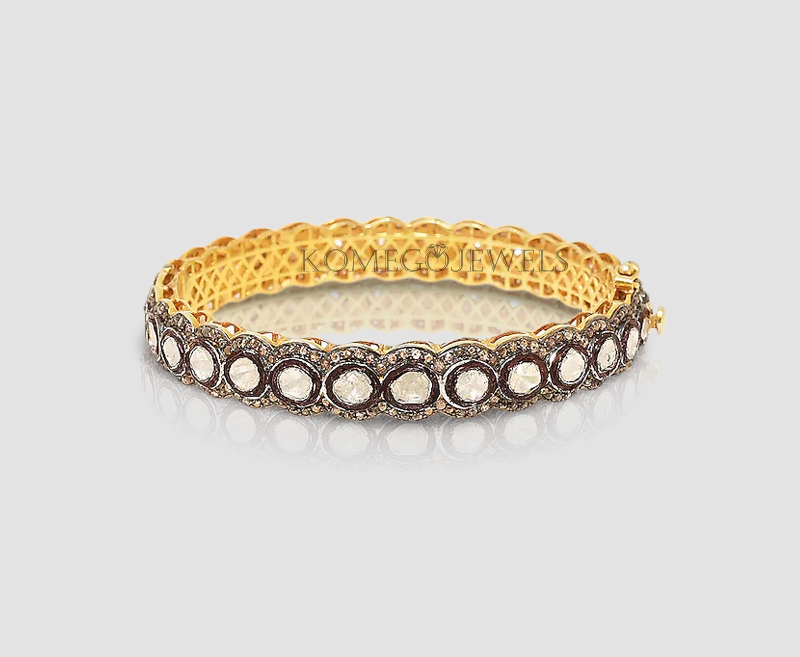 Amazon.com: costozon polki bracelet 14.75 Tcw Blue Sapphire Rose Cut Diamond  925 Sterling Silver vintage antique jewelry : Handmade Products