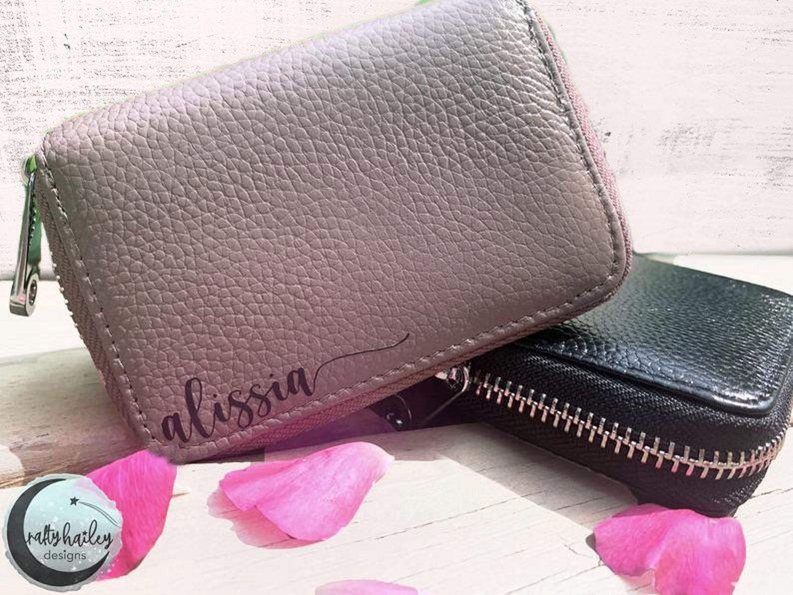 Personalized Zip Wallet Leather Women's Wallet Teen Etsy