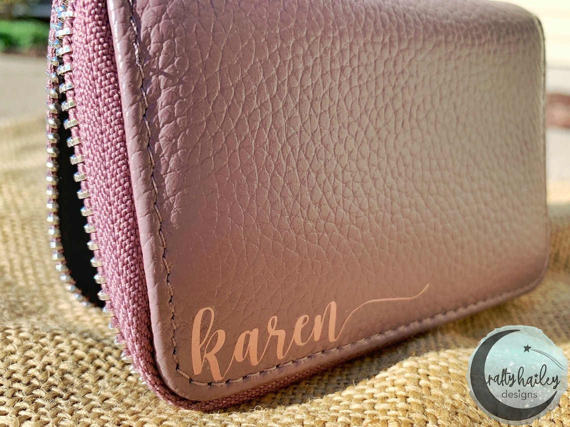Personalized Zip Wallet Leather Women's Wallet Teen Etsy