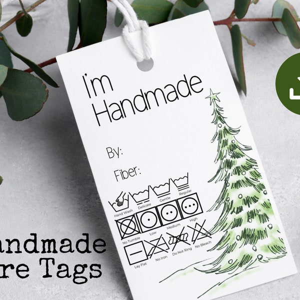 Printable Care Labels Tags / Handmade With Love /  Washing Instructions / Care Instructions for CROCHET, KNITTING tags/ Fiber Care Tags /